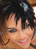 Supermodel Mint spurts her spunk in fishnets