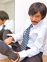 Chick-with-dick having fun dressing like a man