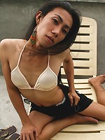 Sexy Asian ladyboy toying her ass
